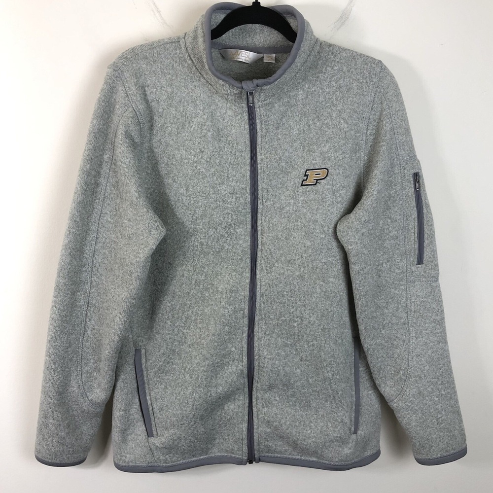 Purdue Lady Vesi Full Zip Sweater Womens Heather Gray Sz Large
